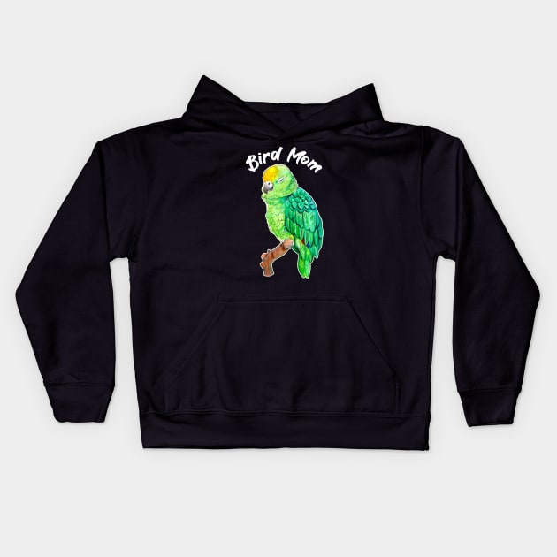 Parrot Bird Mom Kids Hoodie by IvyLilyArt